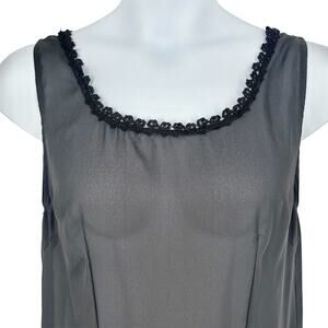 The Limited Vintage Black Lace Trim Slip Maxi Dress Size M/L